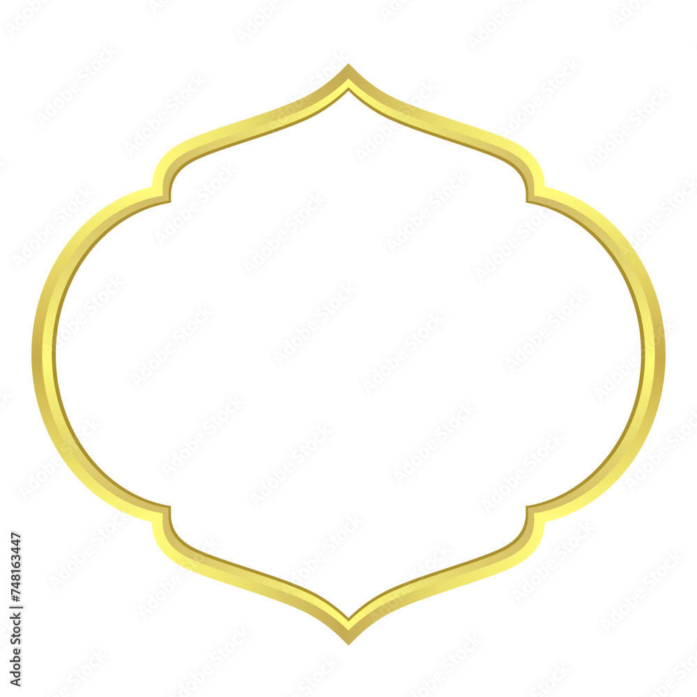 islamic ornament frame gold vector ramadan decoration