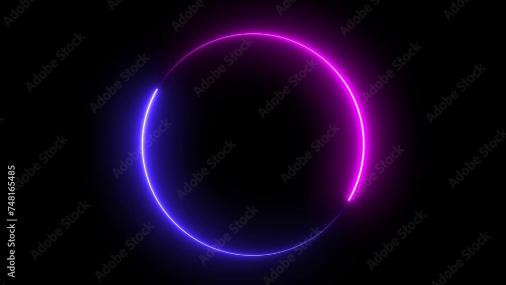 Abstract background web neon circle pattern, LED glowing light. 4K Retro neon blue and pink light wiggle on black background. Abstract background web neon circle pattern, LED glowing light. 4K Retro neon blue and pink light wiggle on black background.