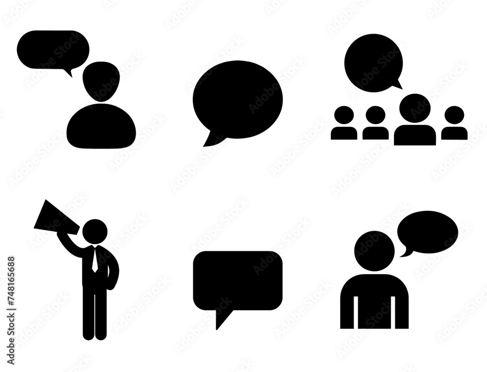 Communication messages dialogue set vector icons