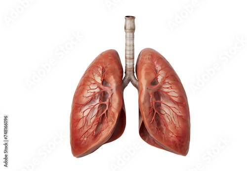 human lungs anatomy isolated on white or transparent background . PNG