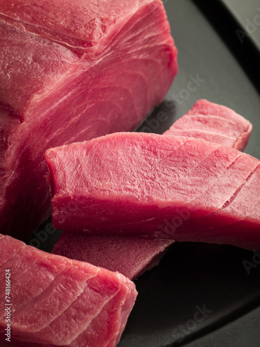 Sliced Raw tuna (close-up)