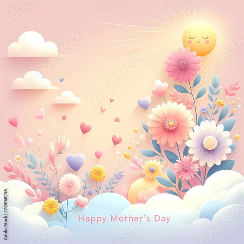 Happy Mother s Day- Mother s Day marketing concept  banner  postcard  image