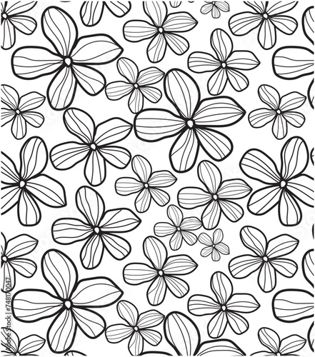 Collection of hand-drawn flowers and plant design. © Riva