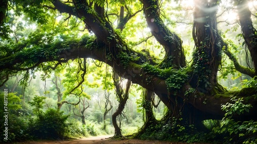 The jungle with morning fog