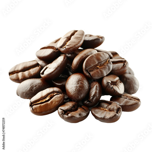 Photo of coffee bean on transparent background