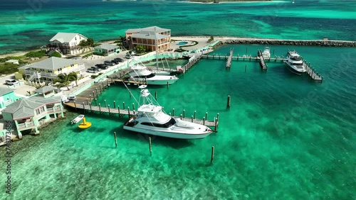 Aerial view of the Flying Fish Marina, next to Clarence Town, Long Island, Bahamas photo