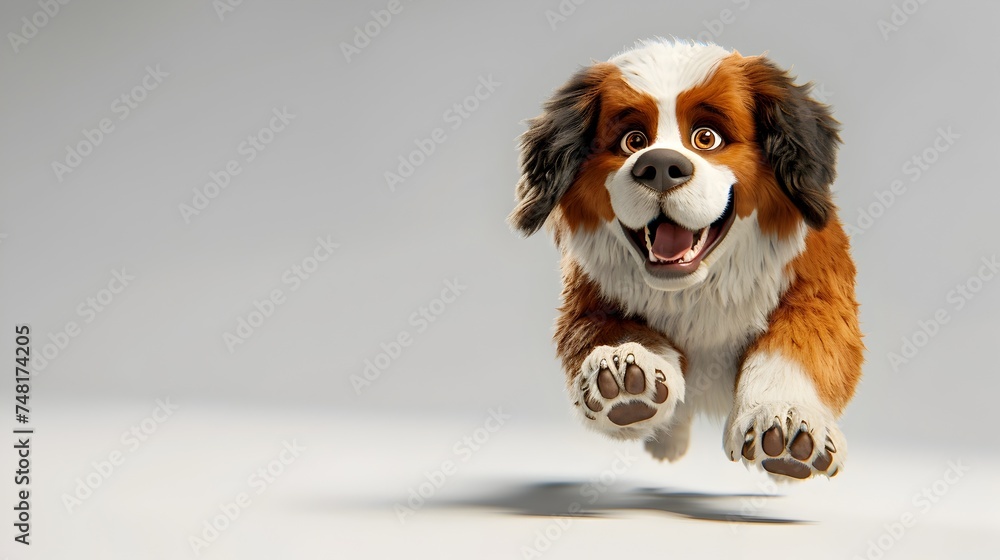 Bernese Mountain Dog Running on white background Bernese Mountain Dog Running on white background