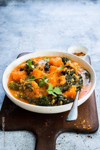 Quinoa and pumpkin vegan curry photo