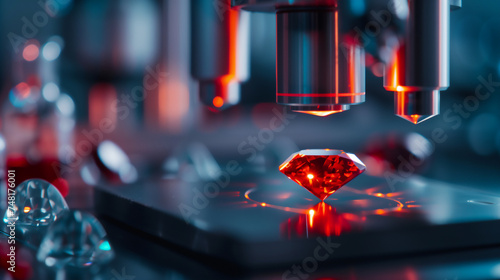 Precision-Cut Artificial Diamonds in High-Tech Lab Environment - Synthetics, Gemology, Advanced Manufacturing (AI Generated)