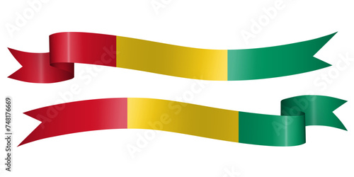 set of flag ribbon with colors of Guinea for independence day celebration decoration