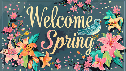 Welcome Spring - Floral and Fauna Celebration Artwork