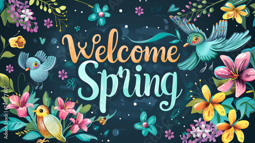 Welcome Spring - Floral and Fauna Celebration Artwork