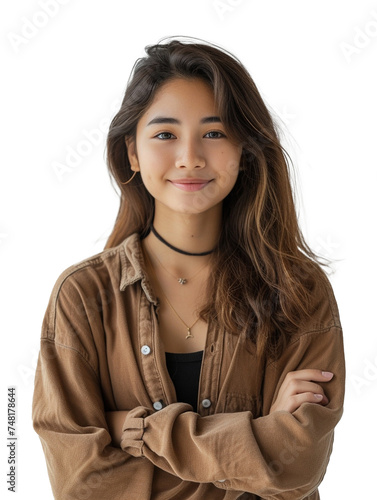 Photo of a young student smiling with transparent background