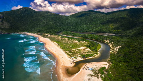 Tableau sur toile Praia Lagoinha do Leste Florianópolis Paisagem Natureza Oceano Costa Areia Verão