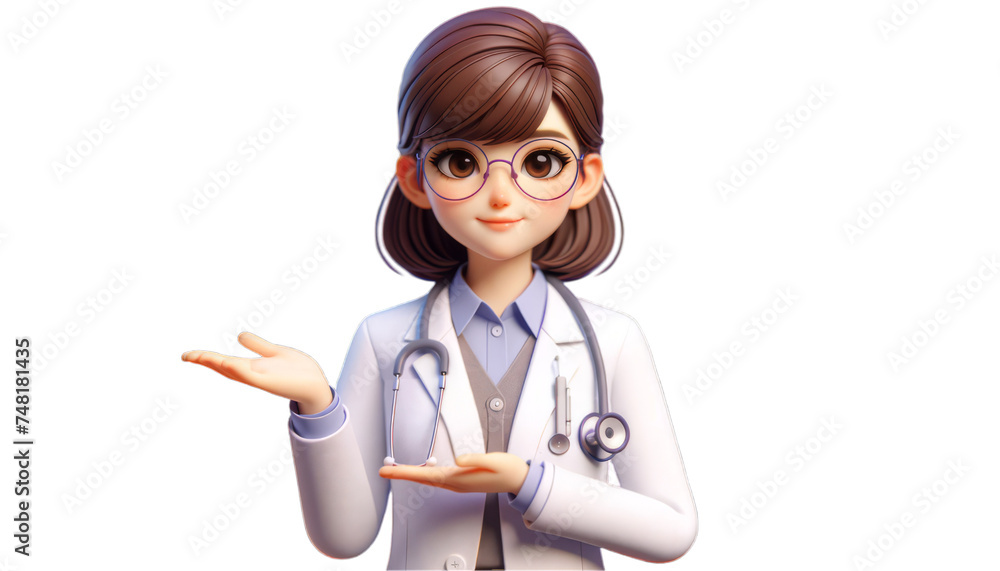 3D vector of a doctor character ideal for medical presentations and materials