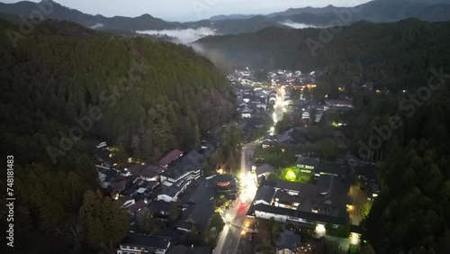 Aerial video of Kongobu-ji Danjo Garan, Japan photo
