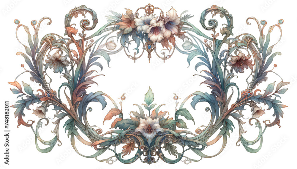 Intricate baroque floral frame vector ideal for elegant invitations and classic design elements