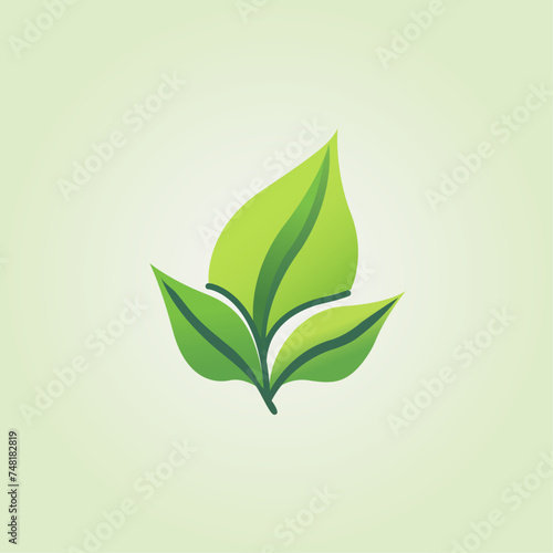 Organic leaf logo minimal