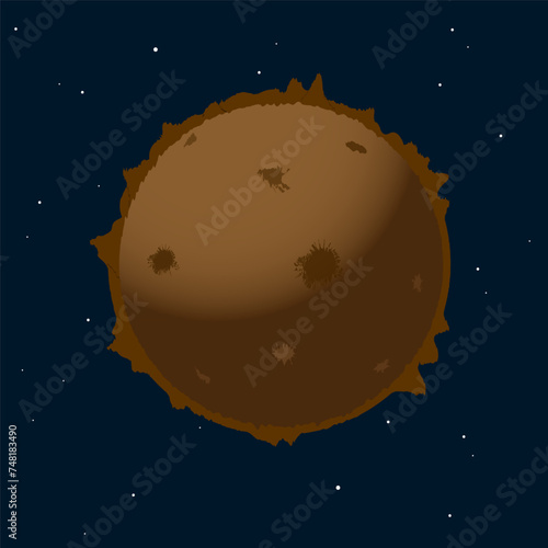 Asteroid vector illustration. Vector illustration