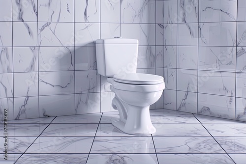 a white toilet sitting on top of a tiled floor