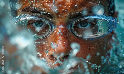 A shot of an swimmer's face...