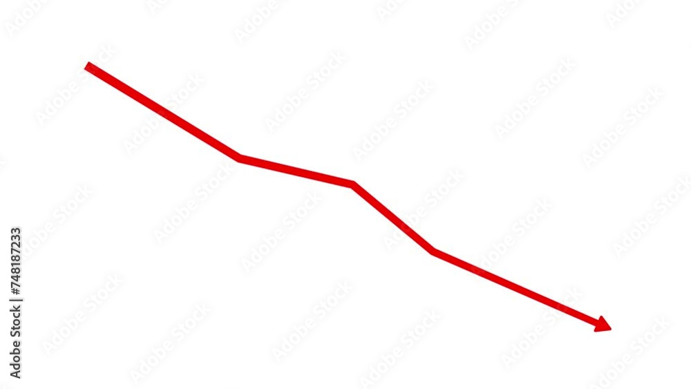 Animated arrow growth up and down icon on background Animated arrow growth up and down icon on background