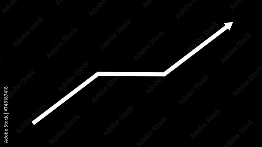 Animated arrow growth up and down icon on background Animated arrow growth up and down icon on background
