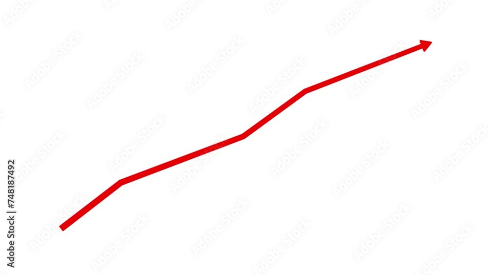 Animated arrow growth up and down icon on background Animated arrow growth up and down icon on background