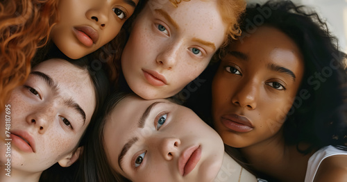 beautiful models posing for the camera, showing off their unique skin tones