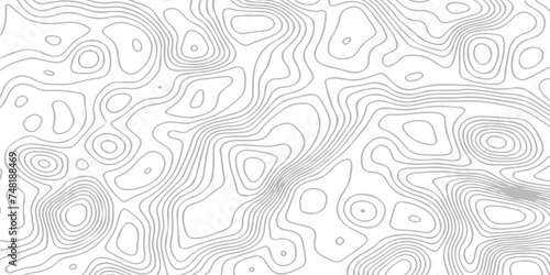 Topographic map background geographic line map with seamless white paper wave design. The black on white contours vector topography stylized height of the lines map.	