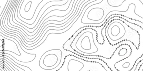 Topographic map background geographic line map with seamless white paper wave design. The black on white contours vector topography stylized height of the lines map.	
