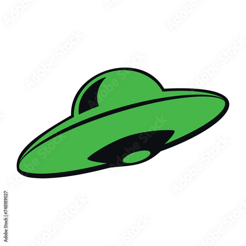 Colored ufo spaceship icon Vector