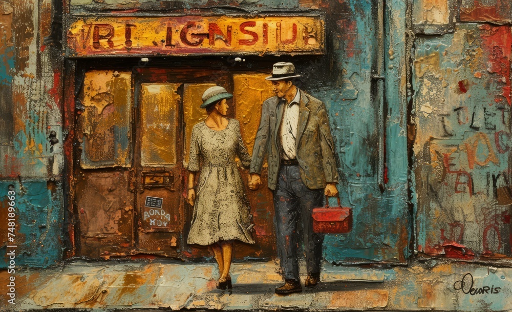 a couple going to a theatre a couple going to a theatre
