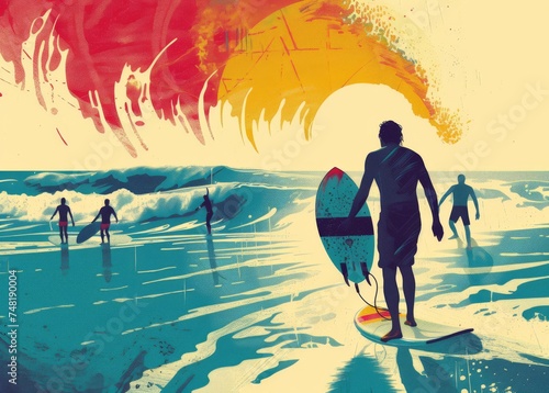 a poster invitation to a summer surfing music festival 