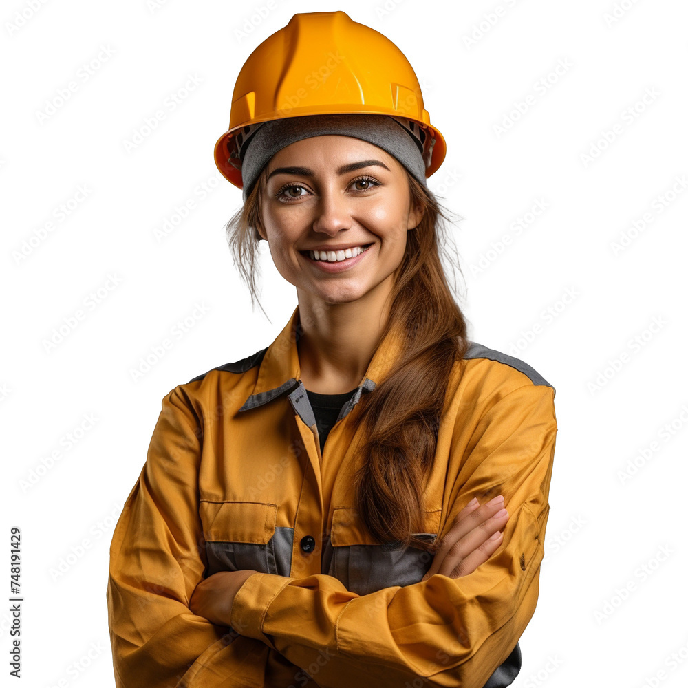 Photo of a smiling worker on transparent background Photo of a smiling worker on transparent background