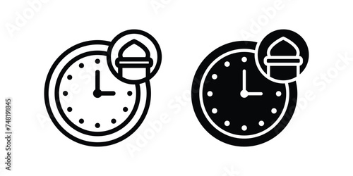 Time icon. call to prayer sign for mobile concept and web design. vector illustration