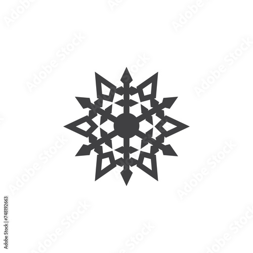Single Snowflake icon design. Snowflake sign. Snowflake background
