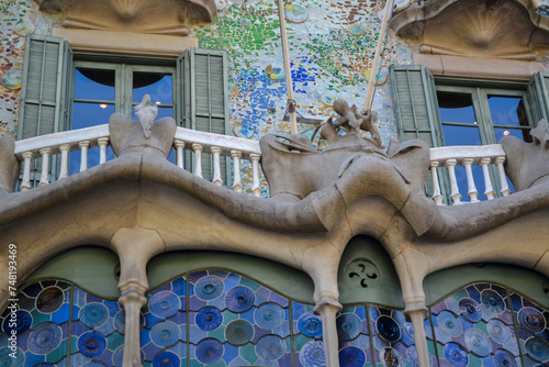 Detail of Casa Batlló Building in Barcelona photo