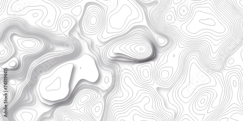Topographic map background geographic line map with seamless white paper wave design. The black on white contours vector topography stylized height of the lines map.	