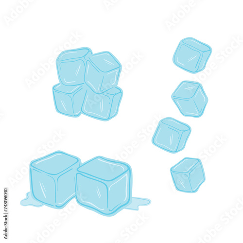 Ice cubes composition. Ice vector illustration.