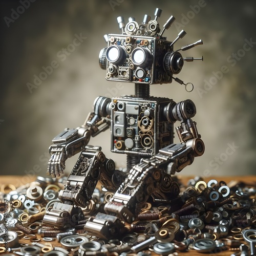 Steampunk Robot Explorer with Gears © Generative