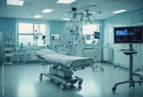 Recovery ICU intensive care unit room ward with life support at hospital medical care emergency biom