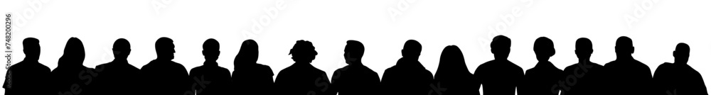 Society, silhouette of group of  people. Vector illustration