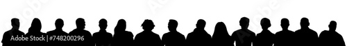 Society, silhouette of group of  people. Vector illustration