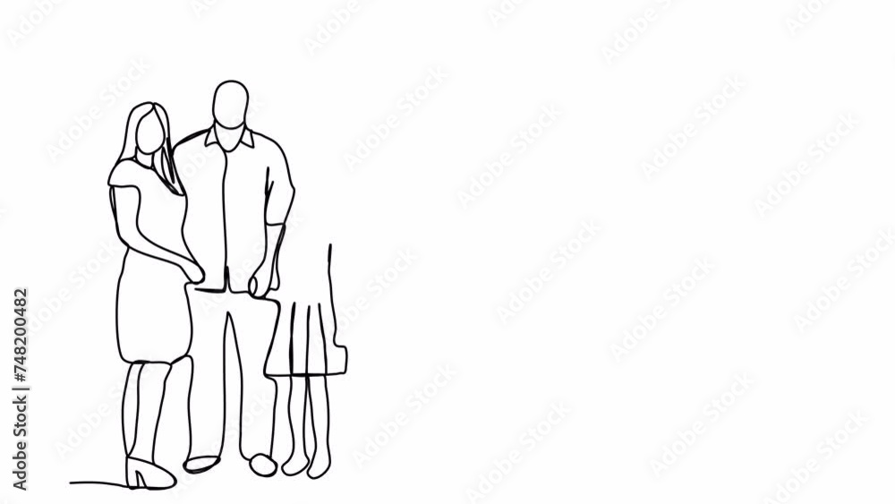 Hand drawn animation of a family. Video clip with alpha channel. Hand drawn animation of a family. Video clip with alpha channel.
