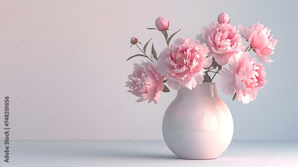 Elegant Pink Peonies in Vase Arrangement