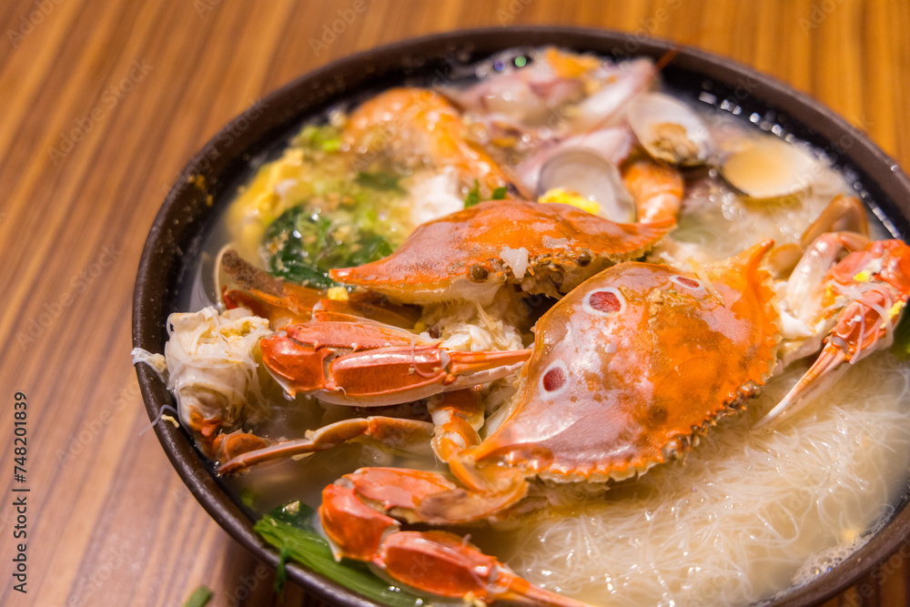 Seafood rice vermicelli soup bowl Seafood rice vermicelli soup bowl