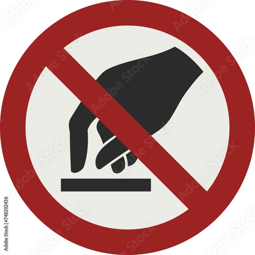PROHIBITION SIGN PICTOGRAM, Do not touch ISO 7010 – P010, SVG