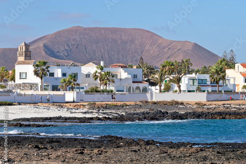 Beach and sand dunes at Corralejo, Fuerteventura, Canary islands photo