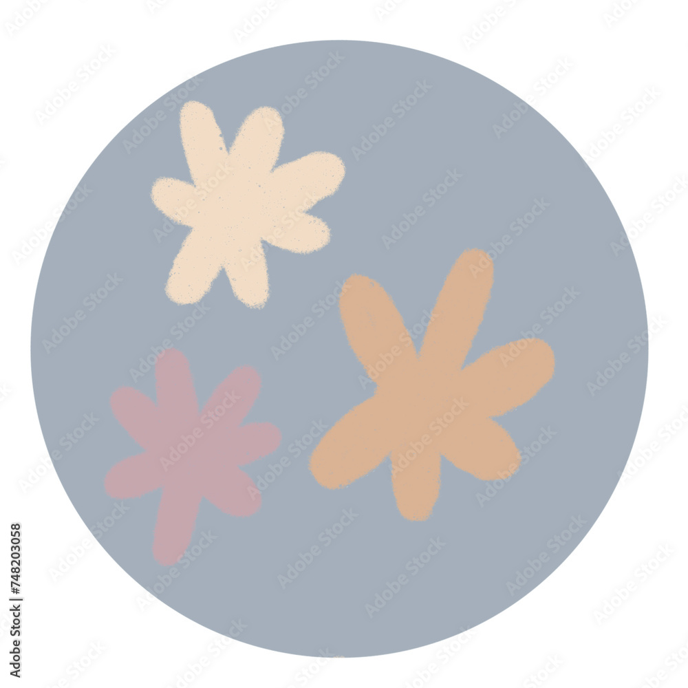 Fototapeta premium Icône ronde fleurie